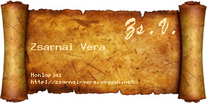 Zsarnai Vera névjegykártya
